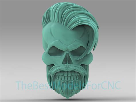 3D file 3D Model STL File for CNC Router Laser & 3D Printer Skull With ...