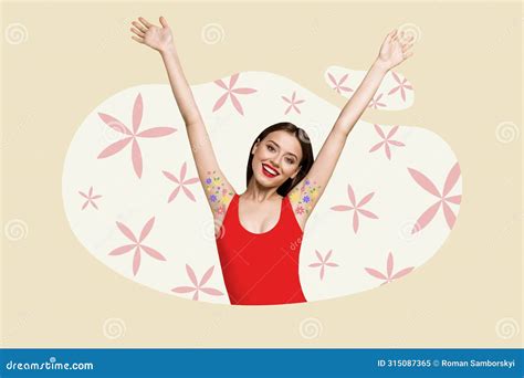 Composite Trend Artwork 3D Sketch Image Photo Collage Of Miniature Young Woman Appear Arrow Show ...