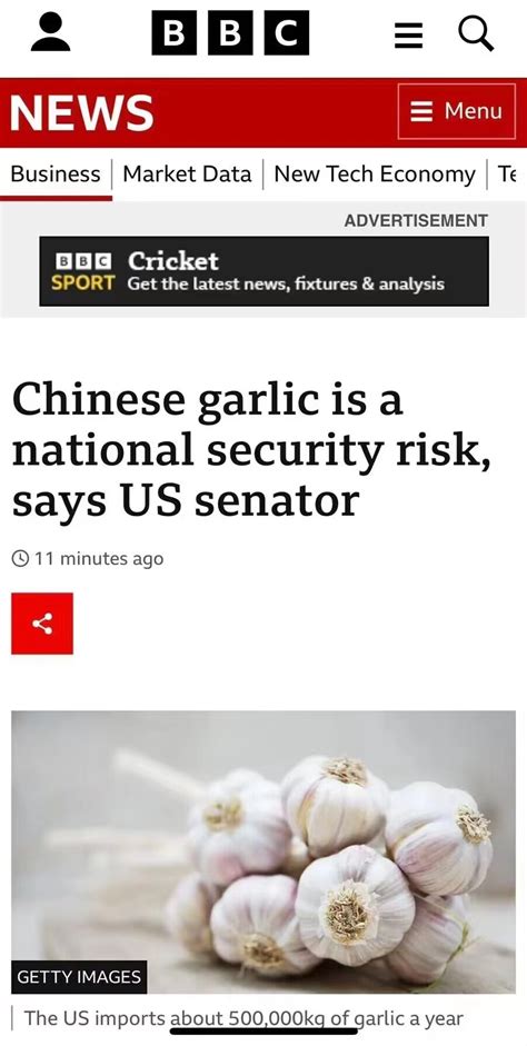 今日份西方笑话：美议员称中国大蒜对美国国家安全构成威胁_腾讯新闻