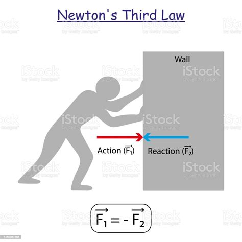 Newtons Third Law Experiment Statement Examples And Equation Stock Illustration - Download Image ...