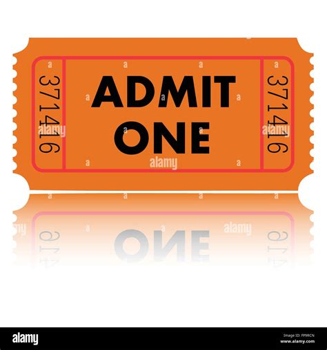 Orange Admit One Ticket Stock Vector Image & Art - Alamy