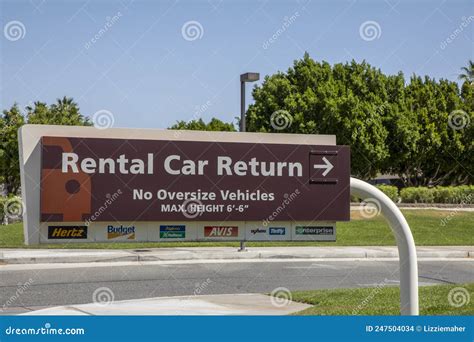 Rental Car Return Sign at Palm Springs Airport Editorial Stock Image ...