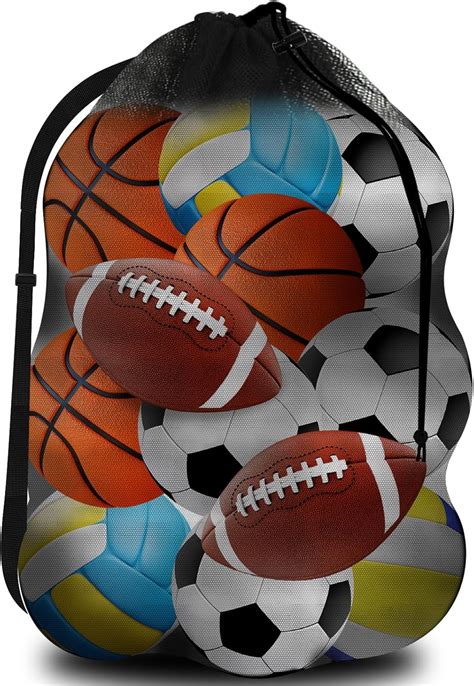 KALIONE Extra Large Sports Ball Bag Mesh, Soccer Team Balls Bag, Sports ...