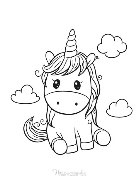 Baby Unicorn Coloring Pages Printable - Educational Printable Worksheets