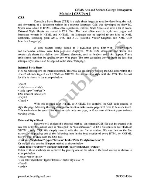 CSS javascript part1 -2 - Module I CSS Part I CSS Cascading Style ...