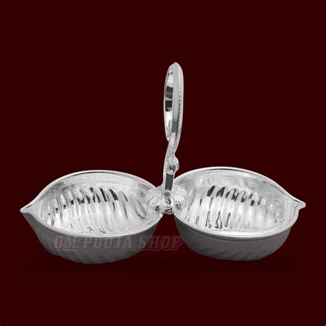Buy Leaf Shape Pure Silver Haldi Kumkum Container online