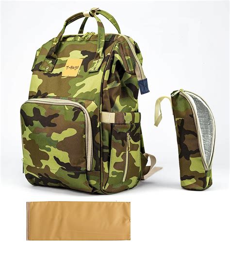 Buy T-Bags Mommy and Baby Dark Green Camouflage Large Backpack Diaper ...