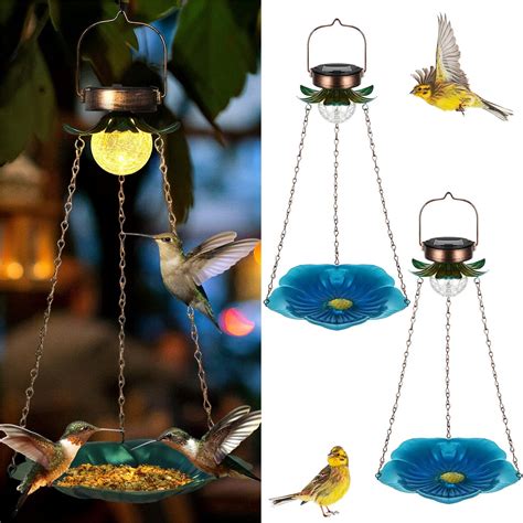 Amazon.com : Meanplan 2 Pieces Hanging Bird Baths and Feeder for ...