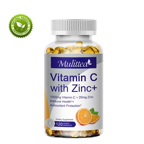 Mulittea Vitamin C with Zinc - Vitamin C 1000mg and Zinc 20mg Immune ...