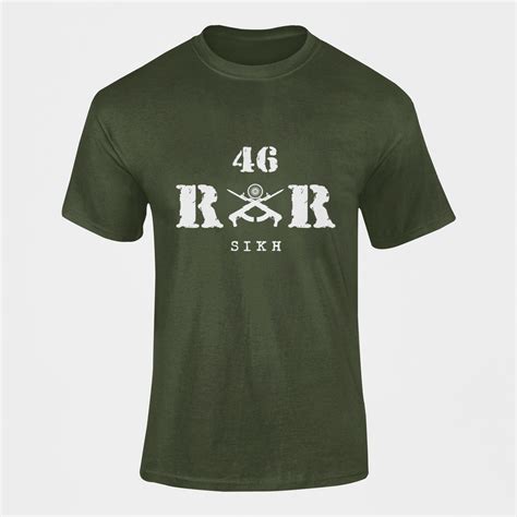 Men's Army T-shirt | Rashtriya Rifles | 46 RR Sikh – Olive Planet