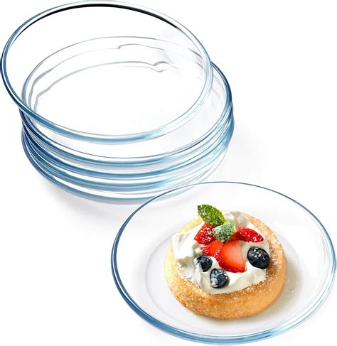 Amazon.com | NUTRIUPS 6 Pack 7in Small Glass Plates - with Lipped Edge ...