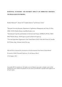 Potential Economic and Poverty Impact of Improved Chickpea Technologies ...