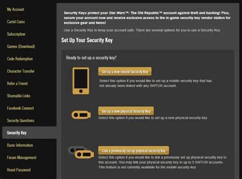 Setting Up Security Key SWTOR 的图像结果
