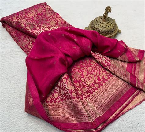 Luxury Banarasi Silk Saree with Floral & Peacock Zari Weave – Mysore Pattu