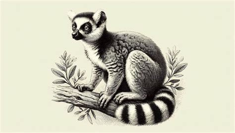 Hand drawn engraving style of lemur retro illustration | Premium AI ...