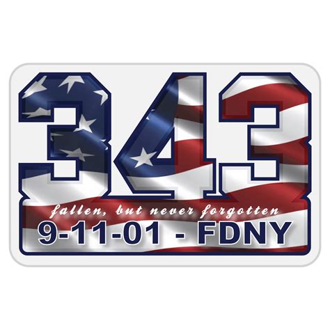 Commemorative 9-11 FDNY 343 Reflective Decal – Fire Safety Decals