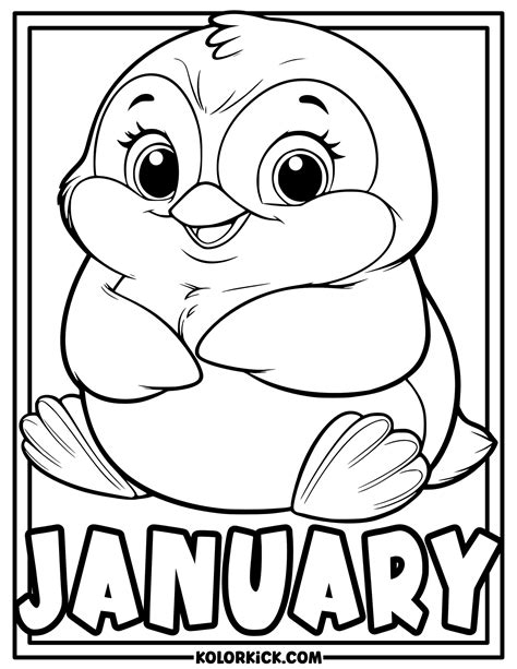 Cute January Coloring Pages - (100% Free Printable PDFs)