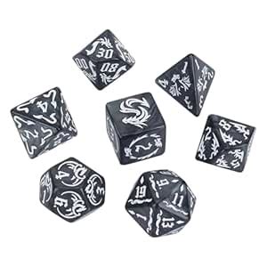 UJEAVETTE 7 Pieces Polyhedral Dices Party Game Dices Game Dices Set for ...