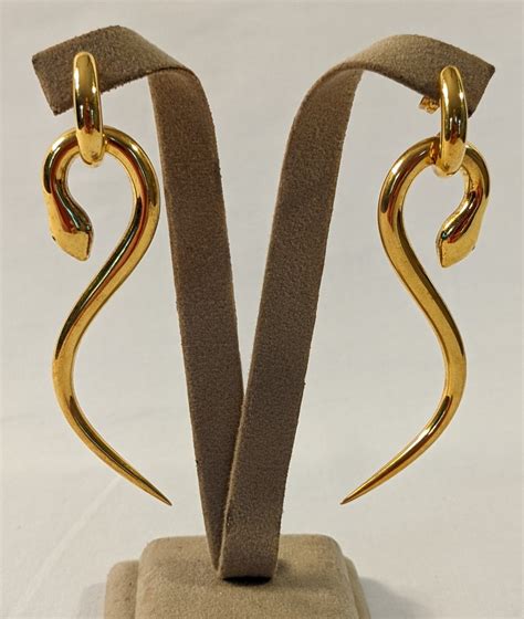 Punk Snake Earrings Gold Snake Drop Earrings Vintage Snake Serpent Ear ...