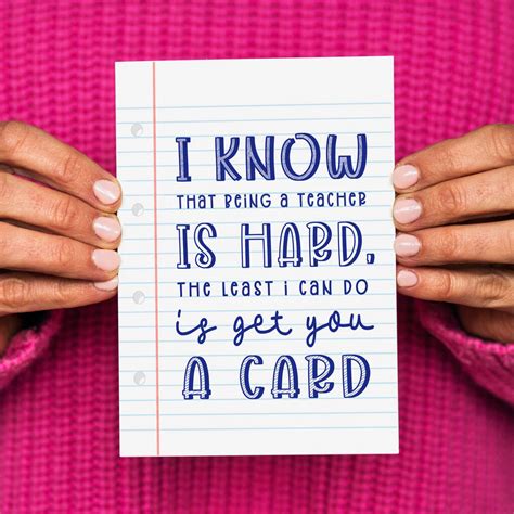 Funny 'Thank You' Card For Teacher By Of Life & Lemons