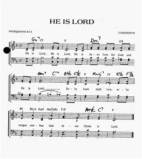 Worship Lead Sheets: He is Lord, He is risen from the dead and He is Lord