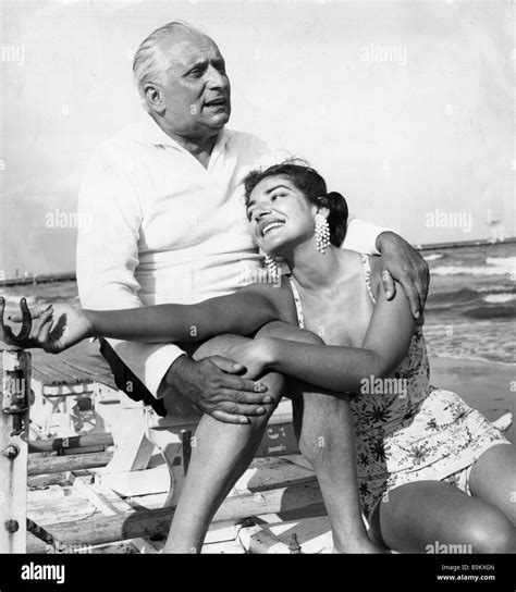 Maria Callas with husband Giovanni Battista on a trip Stock Photo - Alamy