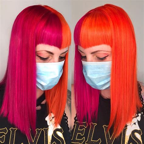 Pink and orange hair - incredible color gamma
