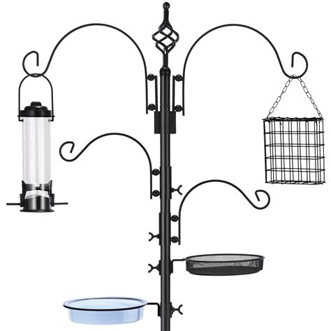 Sorbus Bird Feeding Station - 7ft Tall Metal Pole Bird Feeder Stand ...