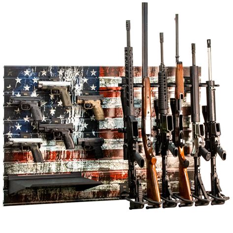 Hold Up Displays American Flag Gun Wall Bundle for 6 Rifles and 6 Pist ...