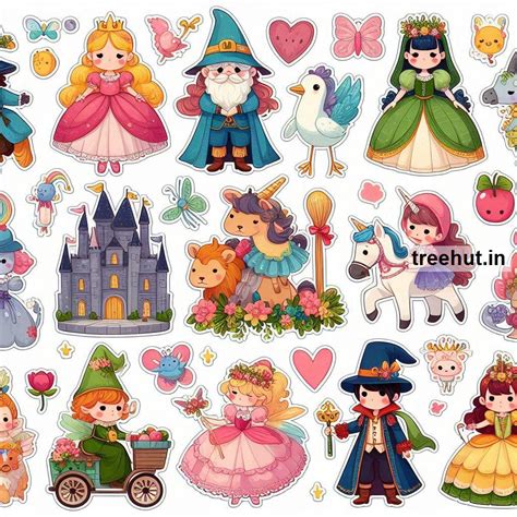 Printable Fairy Tales Stickers and 20 Craft Activities for Kids, Adults ...
