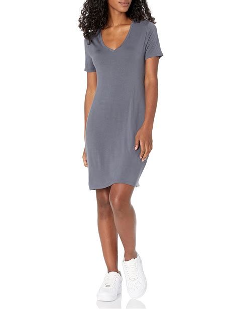 Daily Ritual Women's Jersey Short-Sleeve V-Neck T-Shirt Dress X-Large ...