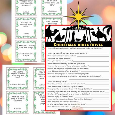 FREE Christmas Bible Trivia Printables (2 Versions!) - Leap of Faith ...