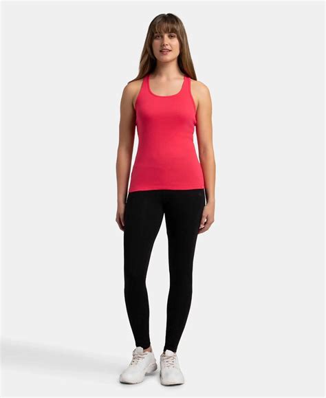 Buy Super Combed Cotton Rib Fabric Slim Fit Solid Racerback Styled Tank ...
