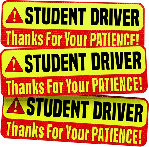 ASSURED SIGNS Student Driver Magnet Sign For Car - LARGE 3.25" by 9.75 ...