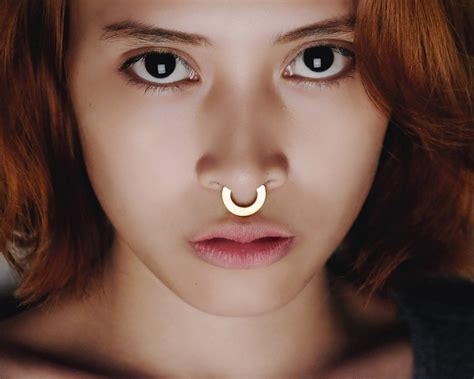 Big Gold Septum Ring, Gold Nose Ring, Ethnic Gold Septum, Gold Nose ...