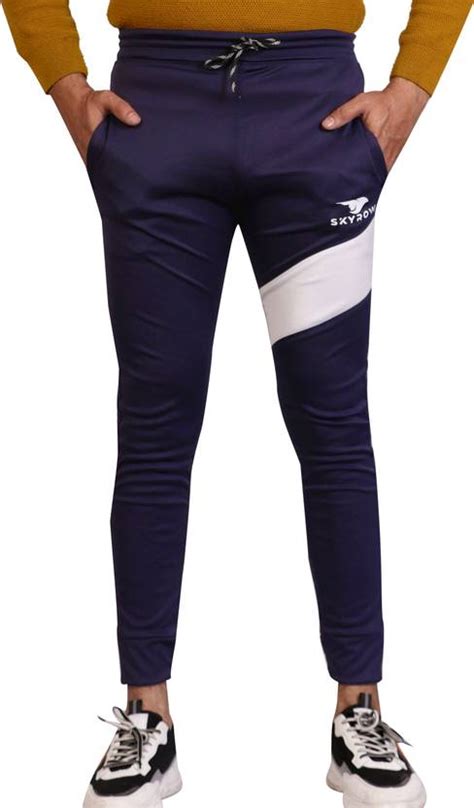skyrow Colorblock Men Blue Track Pants - Buy skyrow Colorblock Men Blue ...