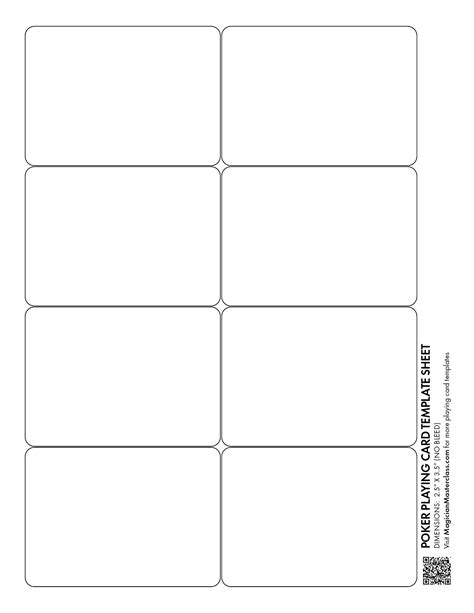 Printable Deck Of Cards Template