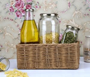 Akway Jute Handmade Wicker Basket Bathroom Vanity Tray for Toilet Paper ...