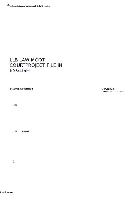 LLB LAW MOOT Court Project File in English - Studocu