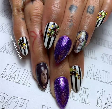 8 'Beetlejuice' Nail Art Ideas For Halloween