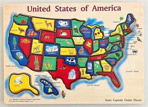 Wooden United States Map USA Puzzle | #4633175050
