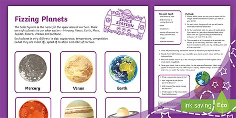 Fizzing Planets Craft Instructions (Ages 5 - 7) - Twinkl