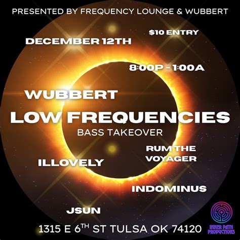 LOW FREQUENCIES – BASS TAKEOVER , Frequency Lounge, Tulsa, 12 December ...