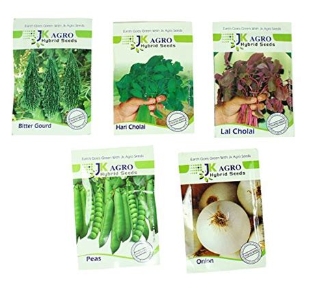 5 Variety Deluxe JK Agro Vegetable Seeds Create a Deluxe Garden (5 ...