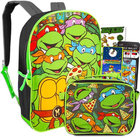 Teenage Mutant Ninja Turtles Backpack and Lunch Box for Boys - Bundle ...