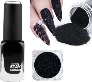 MYEONG MATTE NAIL POLISH BLACK COLOR AND GLITTER ONE BOX Price in India ...