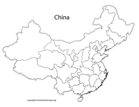 Blank China Map | Blank Outline Map of China