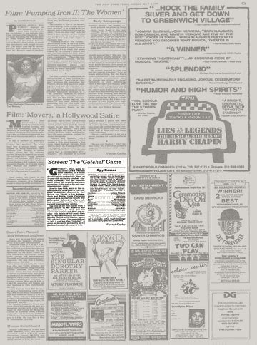 SCREEN: THE 'GOTCHA!' GAME - The New York Times