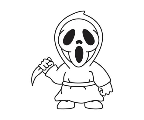 Scream Character Colouring page for kids Free Vector 13444933 Vector ...