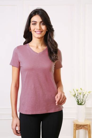 Buy Women Lilac V-Neck Online - 671623 | Van Heusen